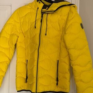 Superdry Bright Yellow Quilted Hooded Puffer Jacket